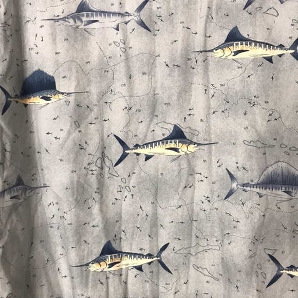 Weekender all over fish print zip up cotton lined shirt size medium - Picture 12 of 12